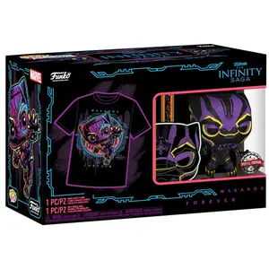 Φιγούρα Funko POP & T-shirt Marvel Wakanda Forever Black Panther Exclusive image-3