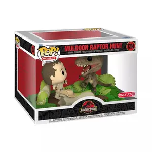 Figurine Funko POP Moment Jurassic Park Muldoon Raptor Hunt Exclusive image-1