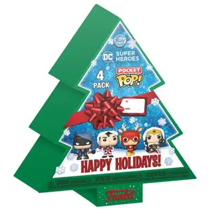 Figurine Funko Pocket POP DC Comics Tree Holiday Exclusive (x4)
