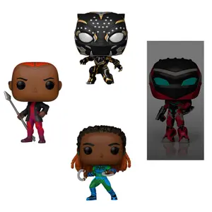 Figurine Funko Pop Marvel Black Panther Wakanda Forever Exclusive (x4)