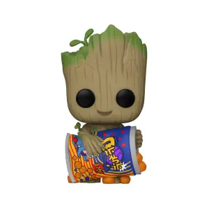 Figurine Funko POP Marvel I am Groot - Groot with Cheese Puffs image-0