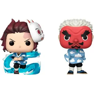 Figurine Funko POP Demon Slayer Kimetsu no Yaiba Tanjiro Kamado & Sakonji Urokodaki (x2) image-0