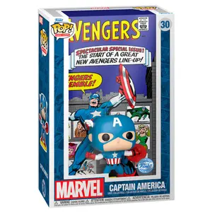 Διακοσμητική φιγούρα Funko POP Comic Cover Marvel Avengers Captain America image-1