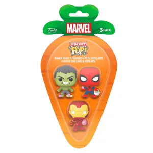 Figurine Funko Carrot Pocket POP blister Marvel Spiderman Hulk Iron Man (x3) image-1