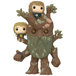 Figurine Funko POP Super The Lord of the Rings Treebeard with Merry & Pippin image-0