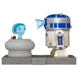 Figurine Funko POP Deluxe Star Wars R2-D2 and Princess Leia Hologram image-0