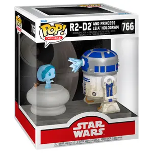 Figurine Funko POP Deluxe Star Wars R2-D2 and Princess Leia Hologram image-1