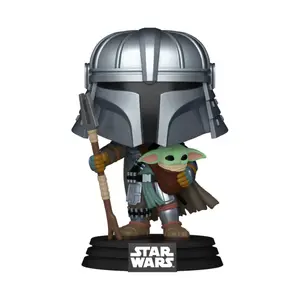 Figurine de collection Funko Pop Star Wars Impressions Mandalorian With Grogu image-0