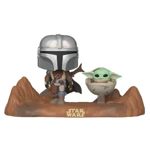 Set of 2 mandalorian &amp; child figurines Funko The Mandalorian POP Moment Vinyl image-0