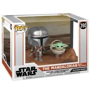 Set of 2 mandalorian &amp; child figurines Funko The Mandalorian POP Moment Vinyl image-1