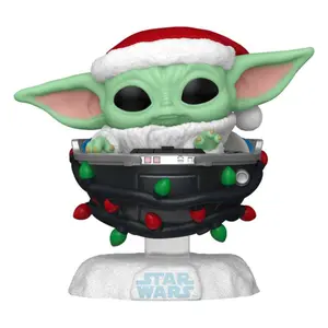 Figurine Funko Star Wars: Mandalorian POP! Holiday Grogu Pram image-0