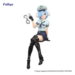 Collectible figurine FuRyu ReZero Starting Life in Another World Noodle Stopper Rem Police Officer Cap with Dog Ears image-0