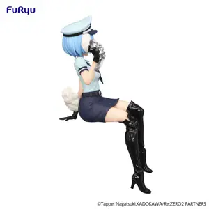 Collectible figurine FuRyu ReZero Starting Life in Another World Noodle Stopper Rem Police Officer Cap with Dog Ears image-2