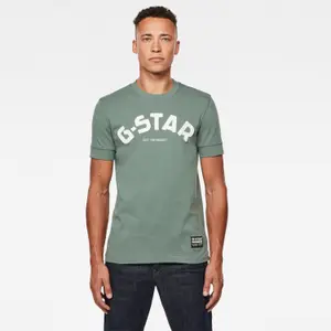 Slank T-shirt met logo en vilten applicatie G-Star image-1