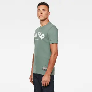 Slank T-shirt met logo en vilten applicatie G-Star image-3