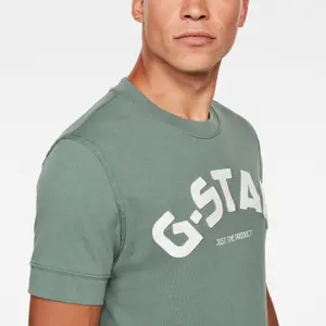 Slank T-shirt met logo en vilten applicatie G-Star image-4