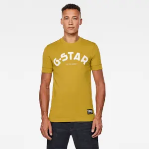 Slank T-shirt met logo en vilten applicatie G-Star image-1