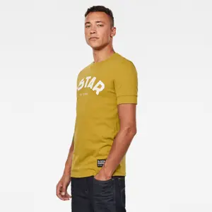 Slank T-shirt met logo en vilten applicatie G-Star image-3
