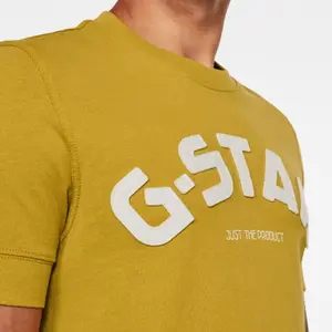 Slank T-shirt met logo en vilten applicatie G-Star image-4