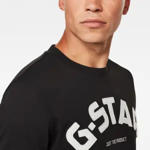 Slank T-shirt met logo en vilten applicatie G-Star image-4