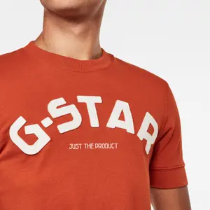 Slank T-shirt met logo en vilten applicatie G-Star image-4