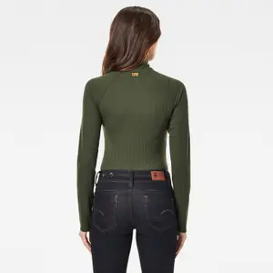 Slim-Fit-Rippstrickpullover mit Kragen Frau G-Star image-3