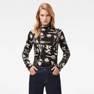 Dames t-shirt met hoge hals en slanke pasvorm G-Star Lecite AO image-1