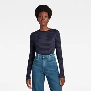 Eng anliegendes geripptes T-Shirt, Damen G-Star Gestreept image-1