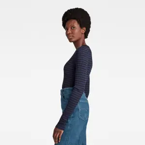 Eng anliegendes geripptes T-Shirt, Damen G-Star Gestreept image-3