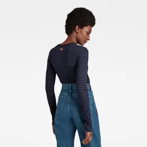 Eng anliegendes geripptes T-Shirt, Damen G-Star Gestreept image-2
