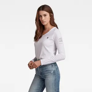 T-Shirt mit langen Ärmeln Top mit Rollkante c Frau G-Star image-2