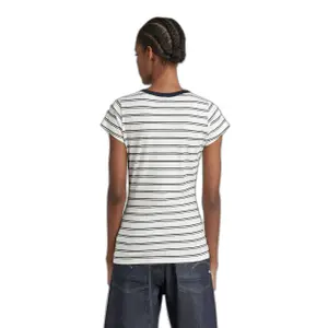 Csíkos V-nyakú női slim fit póló G-Star Eyben image-2