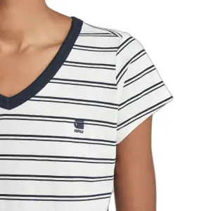 Csíkos V-nyakú női slim fit póló G-Star Eyben image-4