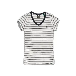 Csíkos V-nyakú női slim fit póló G-Star Eyben image-0