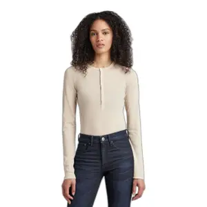 T-shirt manches longues slim femme G-Star Henley image-1