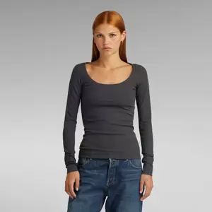 Camiseta slim fit de manga larga para mujer G-Star Scoop image-1
