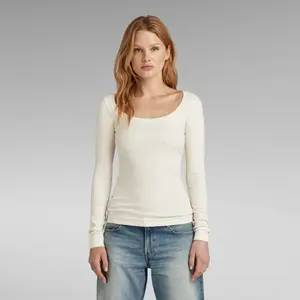 Camiseta slim fit de manga larga para mujer G-Star Scoop image-1