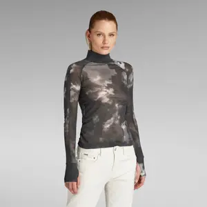 Camiseta slim fit de manga larga para mujer G-Star Mock image-1