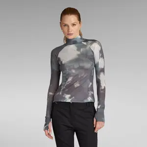 Camiseta slim fit de manga larga para mujer G-Star Mock image-1