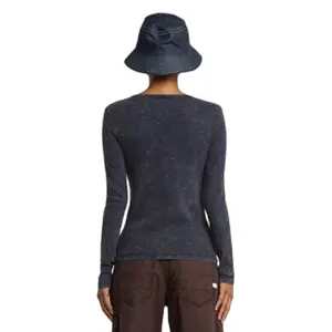 T-shirt slim de manga comprida para mulher G-Star Deep V Overdyed Henley image-1