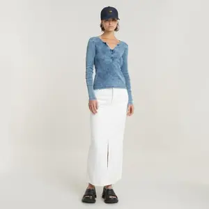 T-shirt slim de manga comprida para mulher G-Star Deep V Henley image-2