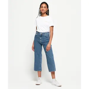 Women's wide-leg denim trousers Superdry Phoebe image-0