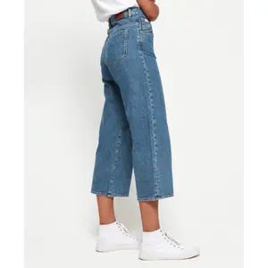 Women's wide-leg denim trousers Superdry Phoebe image-3