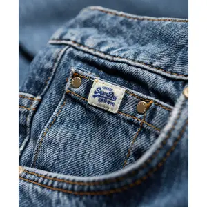 Women's wide-leg denim trousers Superdry Phoebe image-6