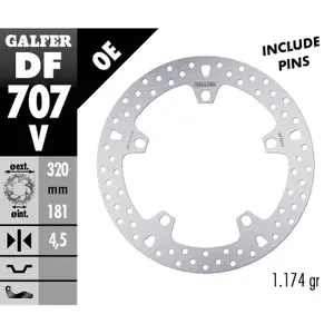Motorcycle brake disc Galfer avant BMW IDEM 168B407D7