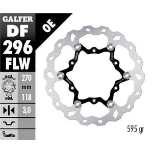 Flydende bremseskive foran Galfer Wave YZ/ YZF 250 21- image-0