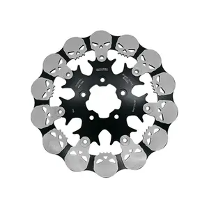 Disco de travão flutuante para motociclos com disco retrátil em aço Galfer Wave Design Skull image-0