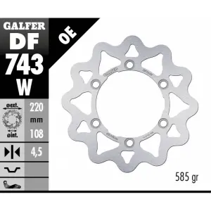 Fixed motorcycle brake disc Galfer Wave 220x4,5 mm image-0