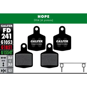 Jeux de plaquettes de frein 4 pistons Galfer Bike Hope DH4 (x2) image-0