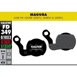 Brake pad Galfer Magura Julie Hp, Louise (07-), Marta Sl (09-) image-1